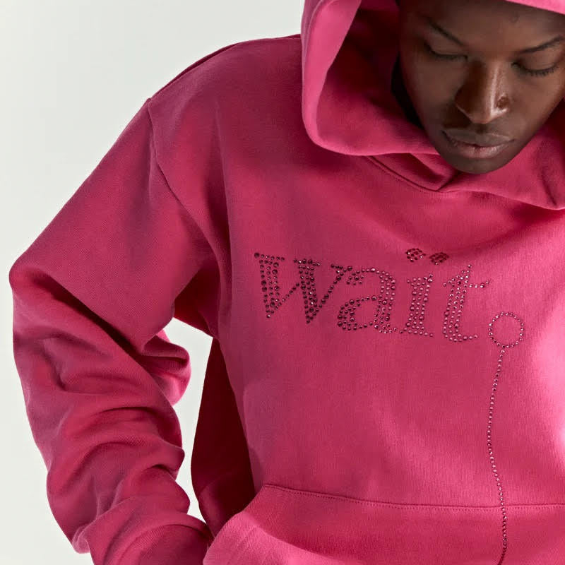 Sp5der Pink Wait Stone Hoodie