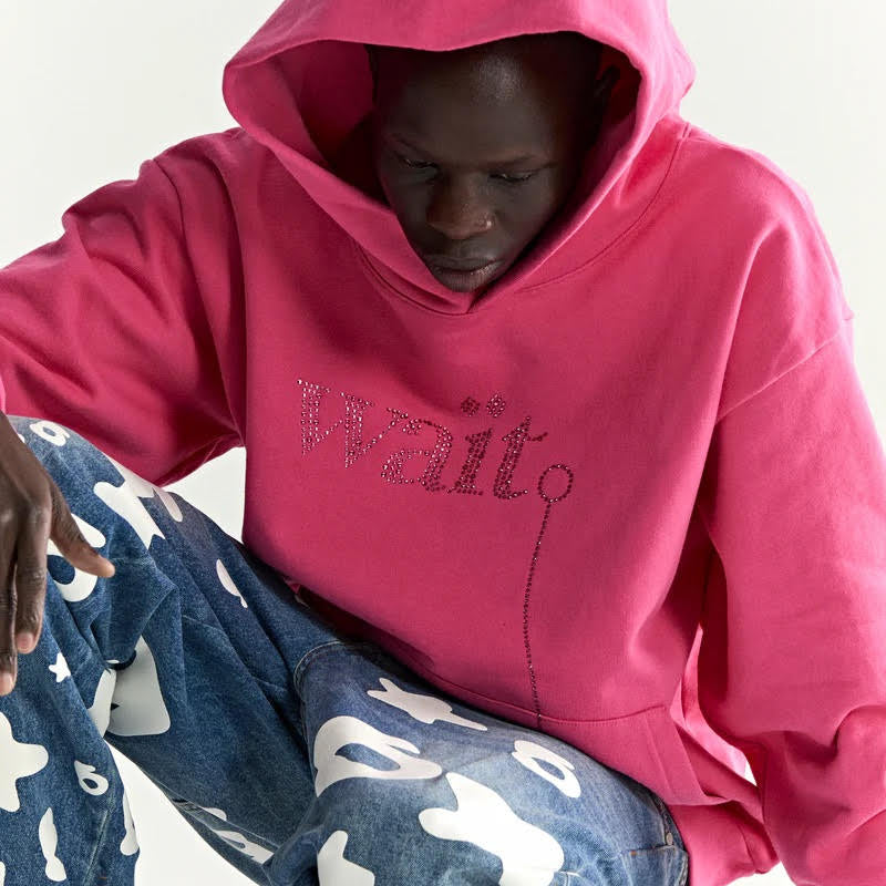 Sp5der Pink Wait Stone Hoodie