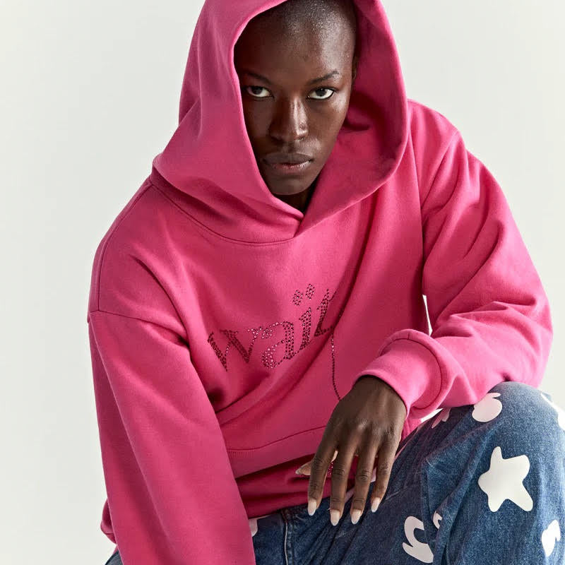 Sp5der Pink Wait Stone Hoodie