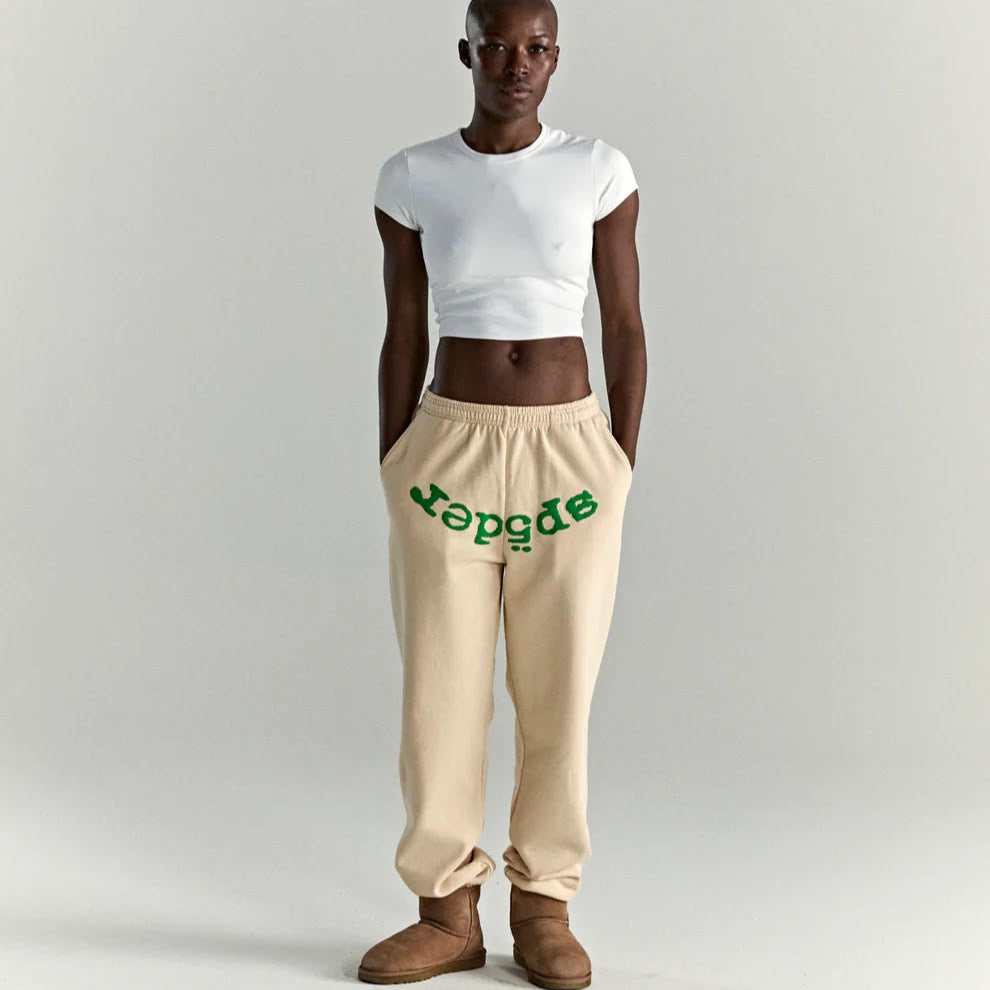Sp5der Cream OG Web V2 Sweatpants