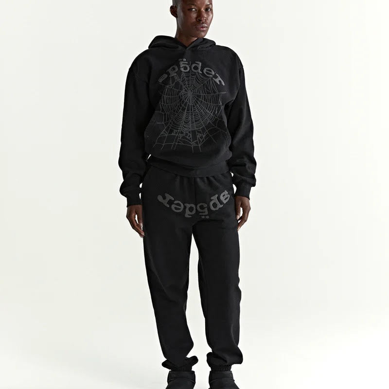 Sp5der Black Phantom Web Hoodie