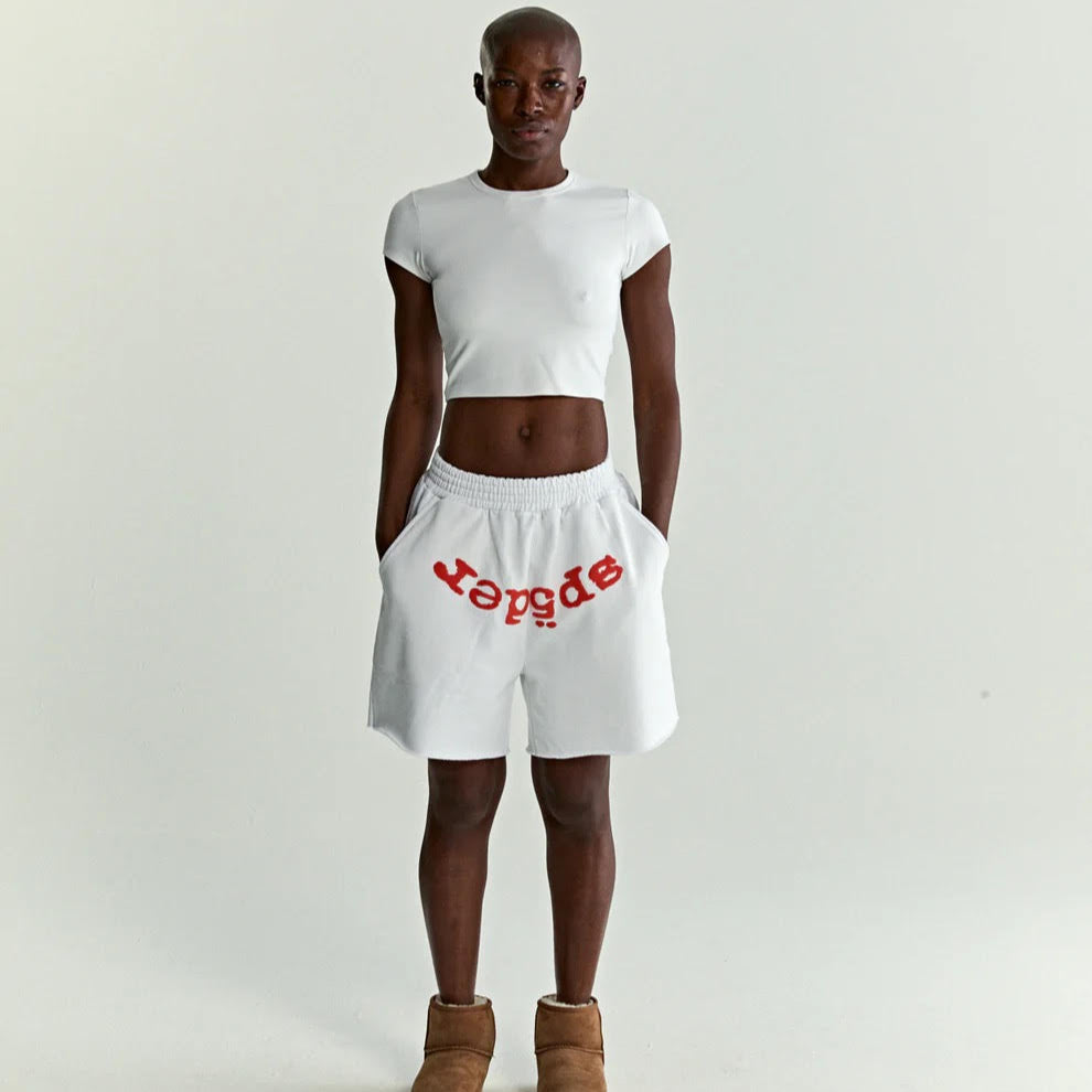 Sp5der White Orange OG Web V2 Shorts