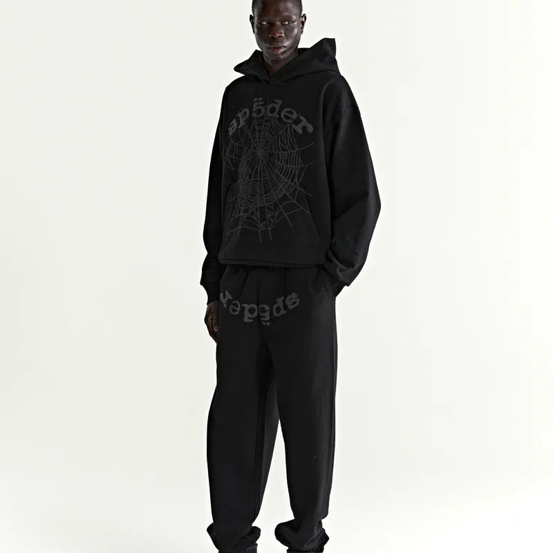 Sp5der Black Phantom Web Hoodie