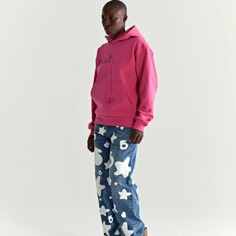 Sp5der Pink Wait Stone Hoodie