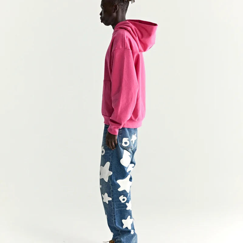 Sp5der Pink Wait Stone Hoodie